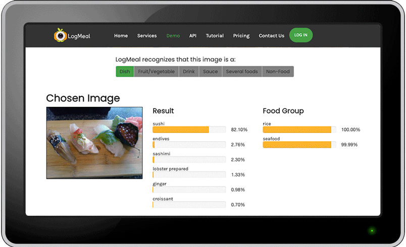 demo most advanced api for food tracking, intelligent food detection system for your business